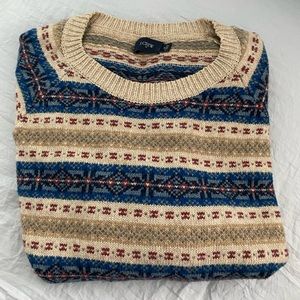 Jcrew fair isle wool sweater Christmas men’s medium